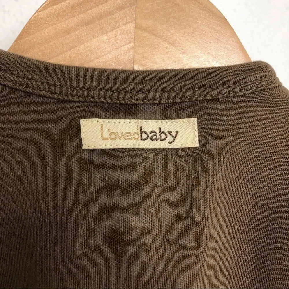 L'ovedBaby sleeping‎ gown brown snap front gender neutral size 0-3 months